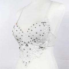 Visivane Crop Corset Tops Club Party Bra Tank Top Gothic Overbust Corsets Blusas Shirt  Bustiers