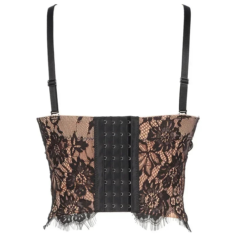 Visivane Crop Corset Tops Club Party Bra Tank Top Gothic Overbust Corsets Blusas Shirt  Bustiers
