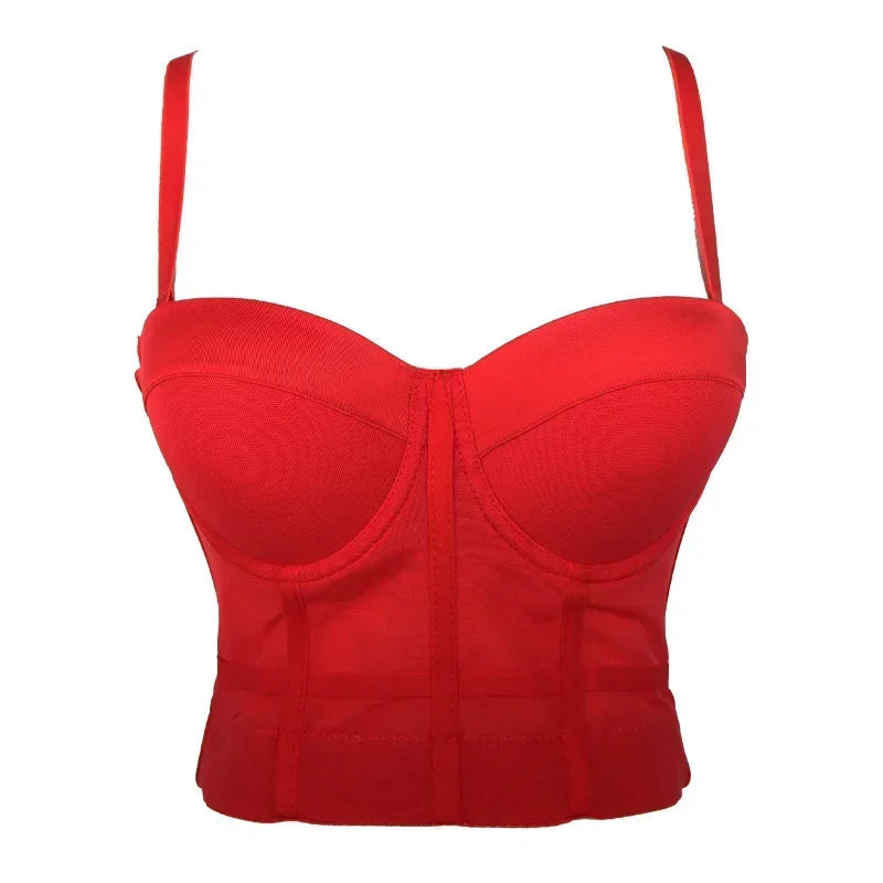 Visivane Crop Corset Tops Club Party Bra Tank Top Gothic Overbust Corsets Blusas Shirt  Bustiers