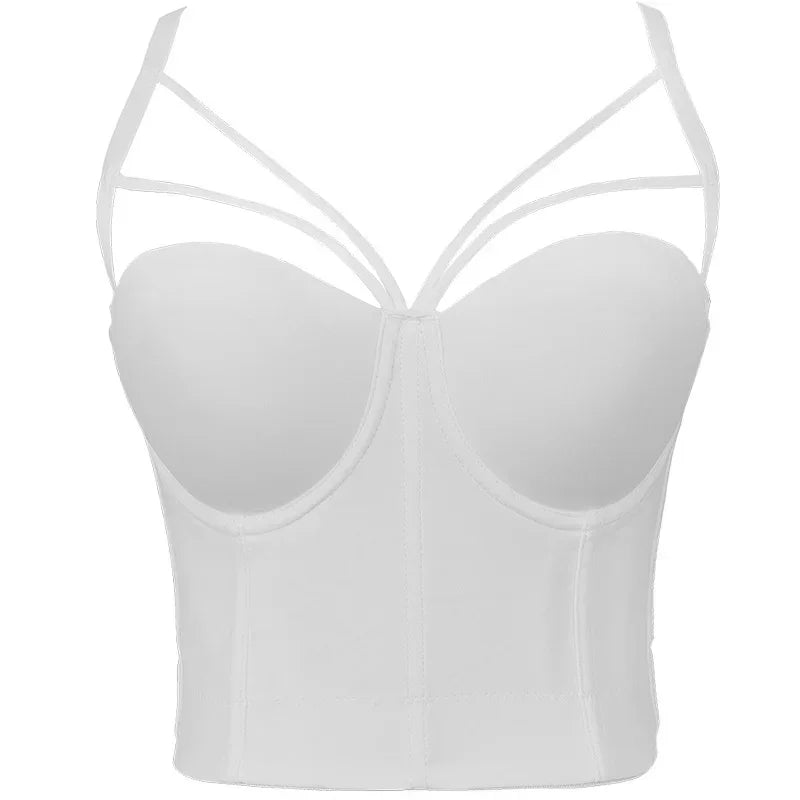 Visivane Crop Corset Tops Club Party Bra Tank Top Gothic Overbust Corsets Blusas Shirt  Bustiers
