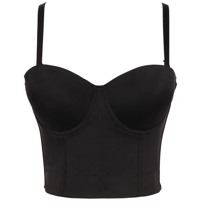 Visivane Crop Corset Tops Club Party Bra Tank Top Gothic Overbust Corsets Blusas Shirt  Bustiers