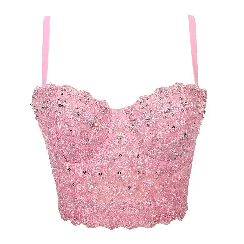 Visivane Crop Corset Tops Club Party Bra Tank Top Gothic Overbust Corsets Blusas Shirt  Bustiers