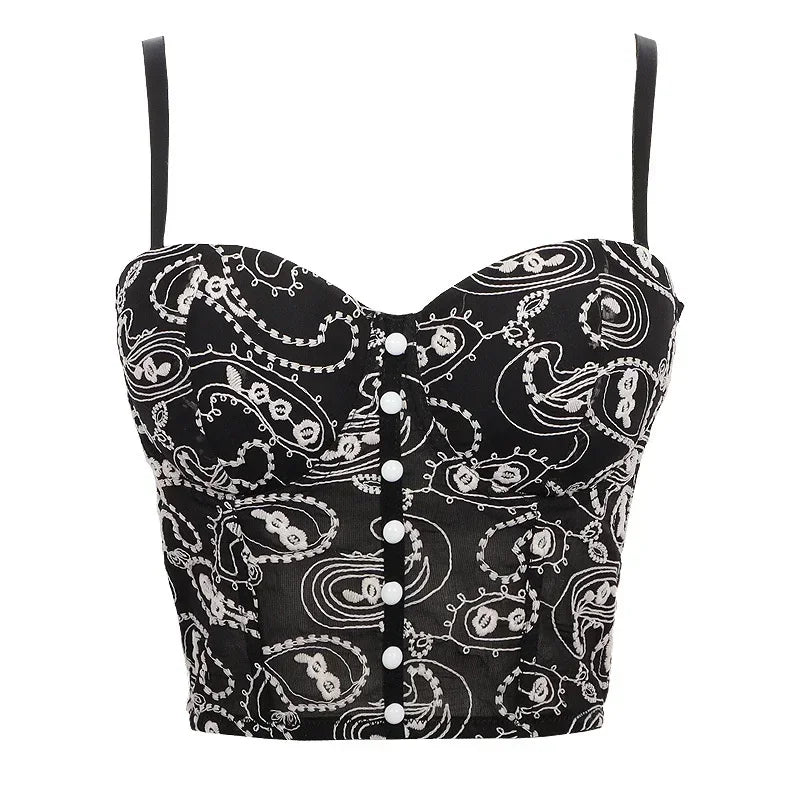 Visivane Crop Corset Tops Club Party Bra Tank Top Gothic Overbust Corsets Blusas Shirt  Bustiers
