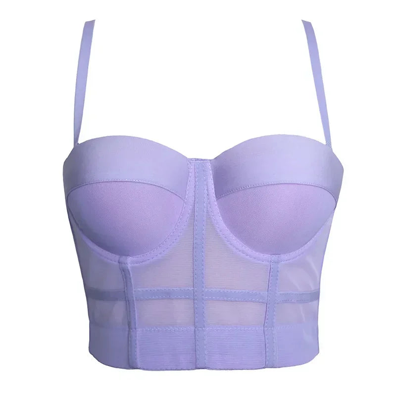 Visivane Crop Corset Tops Club Party Bra Tank Top Gothic Overbust Corsets Blusas Shirt  Bustiers