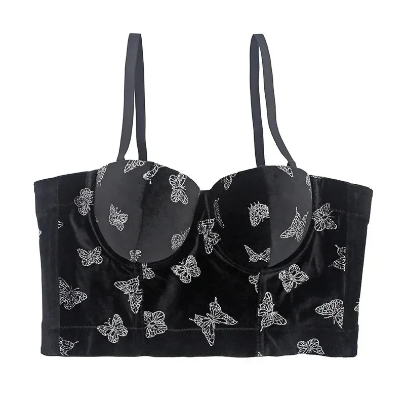 Visivane Crop Corset Tops Club Party Bra Tank Top Gothic Overbust Corsets Blusas Shirt  Bustiers