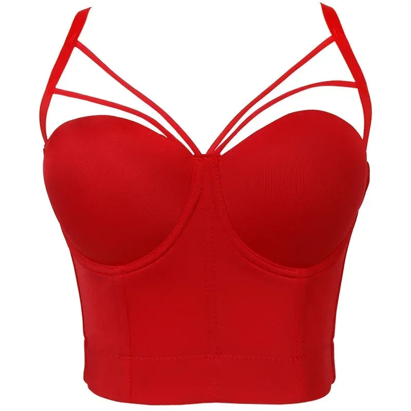 Visivane Crop Corset Tops Club Party Bra Tank Top Gothic Overbust Corsets Blusas Shirt  Bustiers