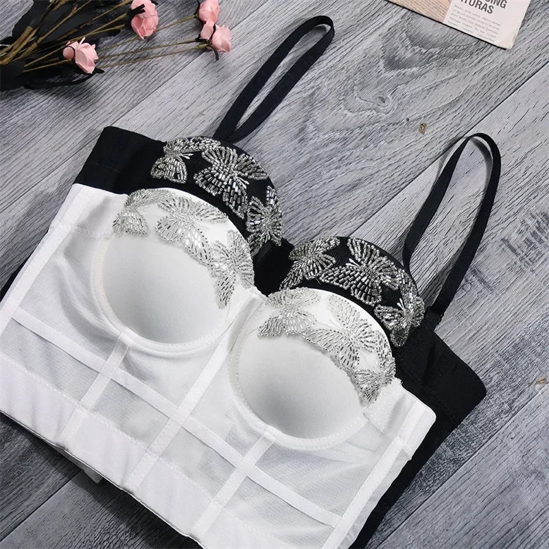 Visivane Crop Corset Tops Club Party Bra Tank Top Gothic Overbust Corsets Blusas Shirt  Bustiers