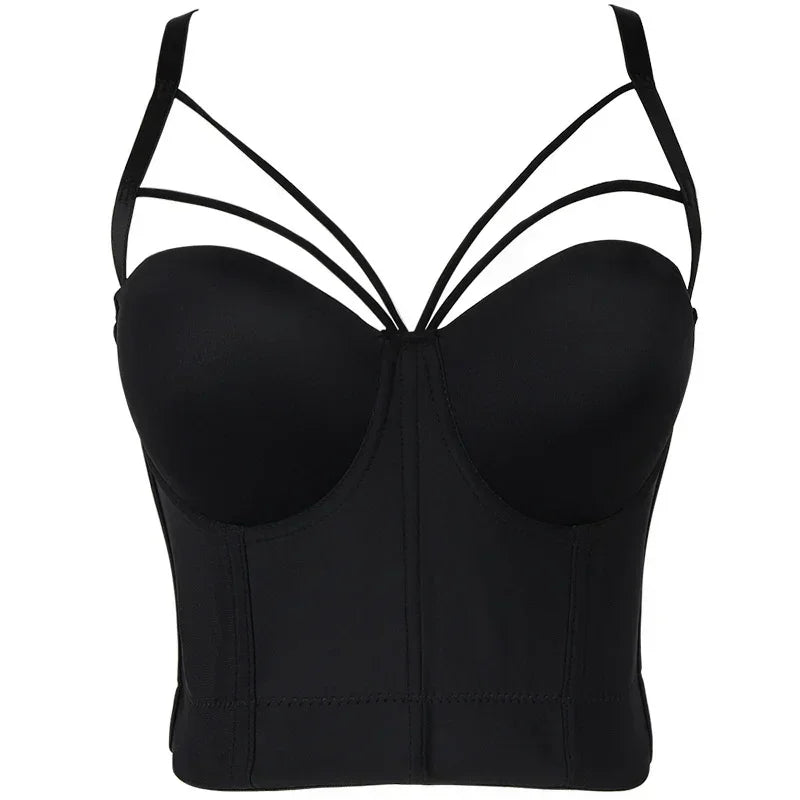 Visivane Crop Corset Tops Club Party Bra Tank Top Gothic Overbust Corsets Blusas Shirt  Bustiers