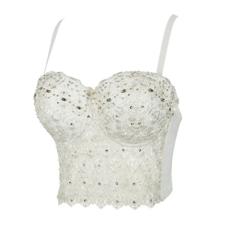 Visivane Crop Corset Tops Club Party Bra Tank Top Gothic Overbust Corsets Blusas Shirt  Bustiers
