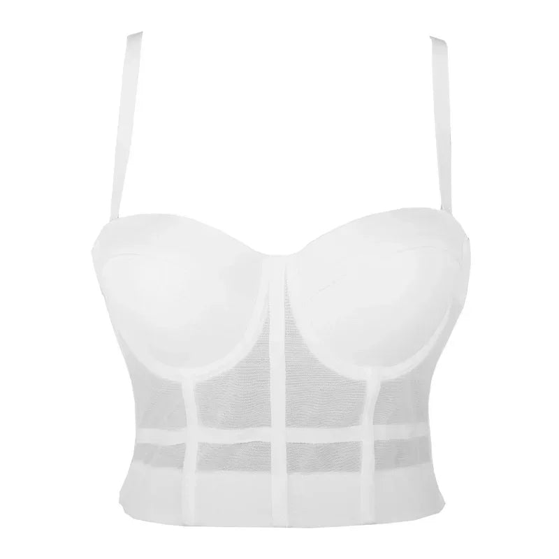 Visivane Crop Corset Tops Club Party Bra Tank Top Gothic Overbust Corsets Blusas Shirt  Bustiers