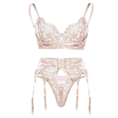 Bras and Underwear-lingerie-set's Bra and Panties Sets Outfits Lingeries Femme See-through Below