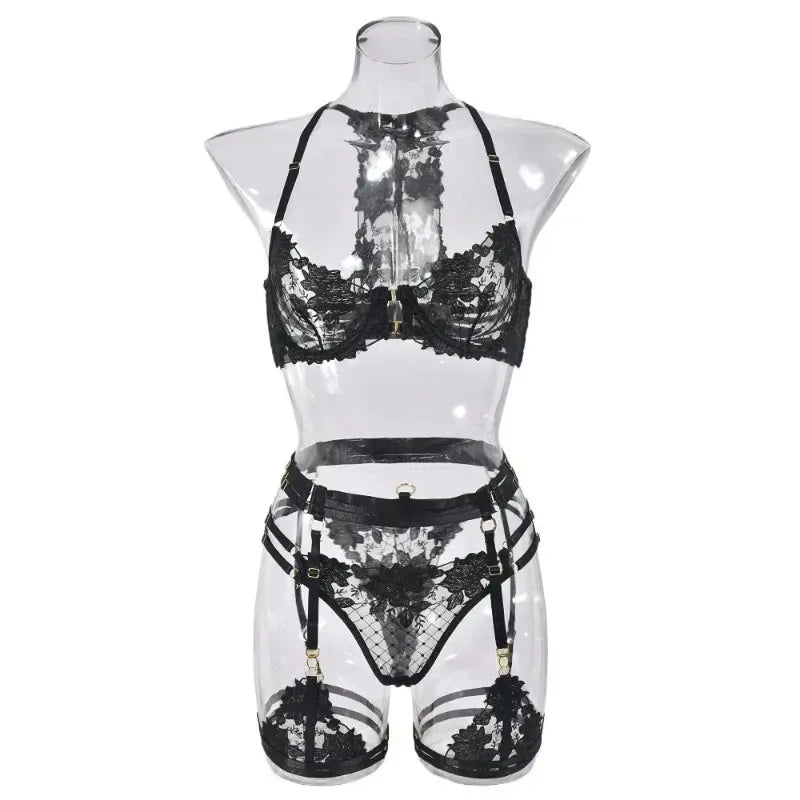 Underwear Set Lingerie Fancy Products Set Bra See-through Bralettes Bh Below Lingeries Bras