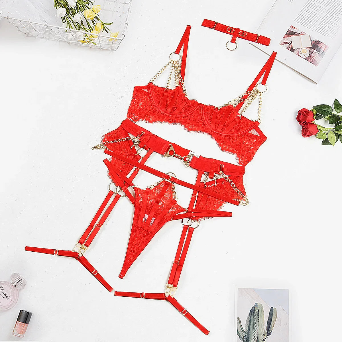 Underwear Set Lingerie Transparent Bra and Panties Sets Romantic Lingeries Set Thong Bras