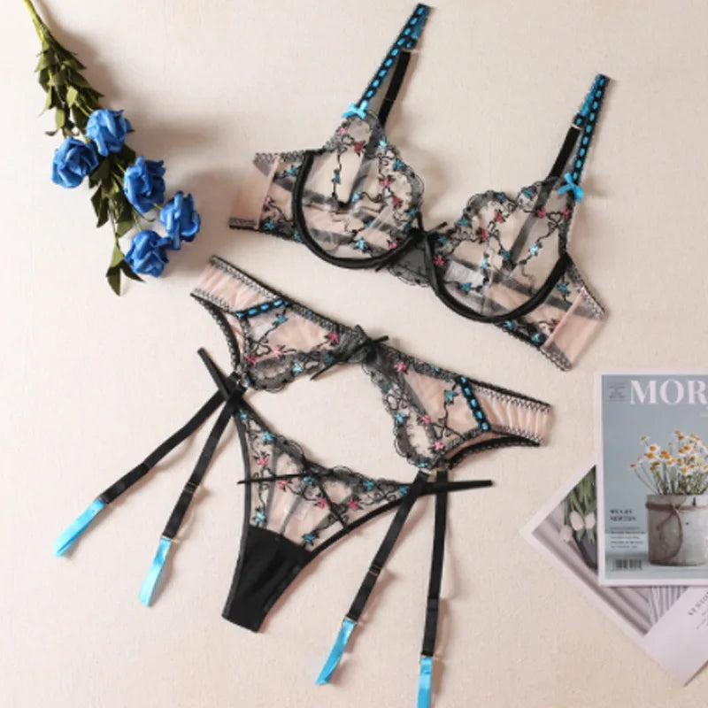 Lingerie Senxual Lingeries Sets Outfit Romantic Lingeries Set Lingerieset Dames Lace Bra