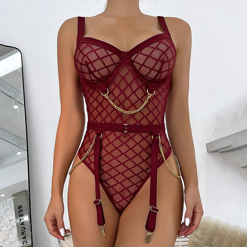 Underwear Sets Erotic Lingerie Sex Lingeries Sets With Garter and Stockings Bra and Panty Set