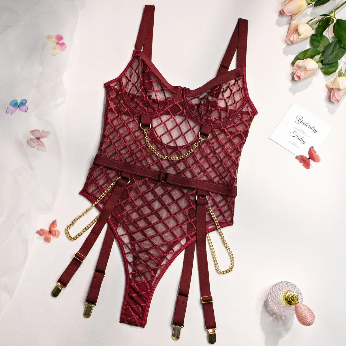 Underwear Sets Erotic Lingerie Sex Lingeries Sets With Garter and Stockings Bra and Panty Set