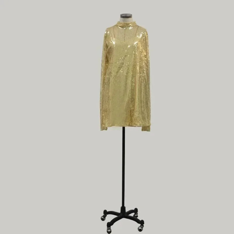 Y2k  Dress Dress Vintage Stage Show Solid Club Streetwear Party Sequins Bling