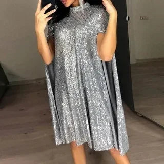 Y2k  Dress Dress Vintage Stage Show Solid Club Streetwear Party Sequins Bling
