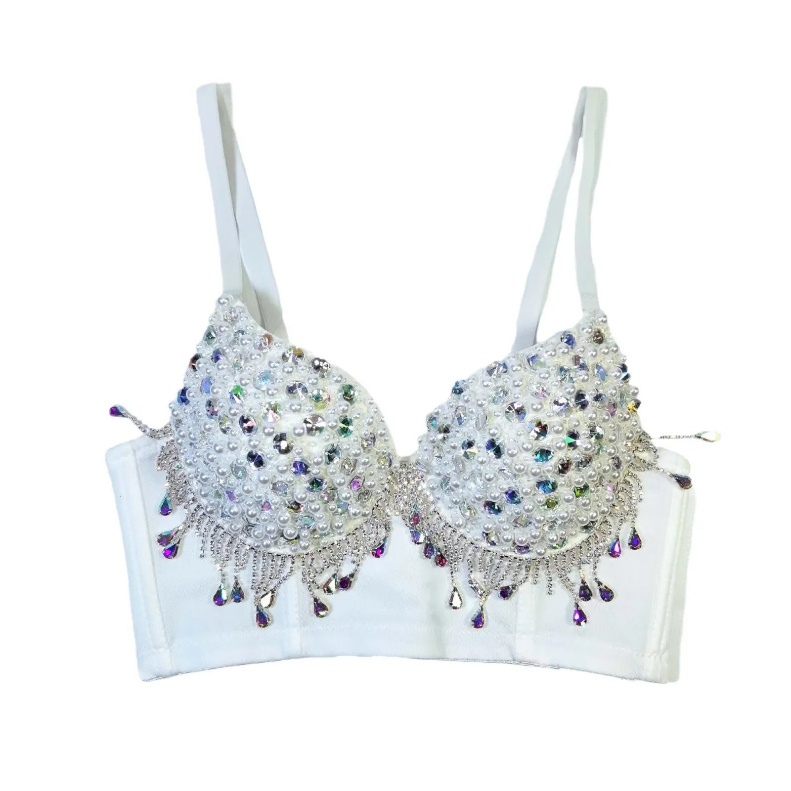 Y2k Top Shirtssweet Party Night Club Corset Tank Tops Bra Bling Diamond Rhinestone