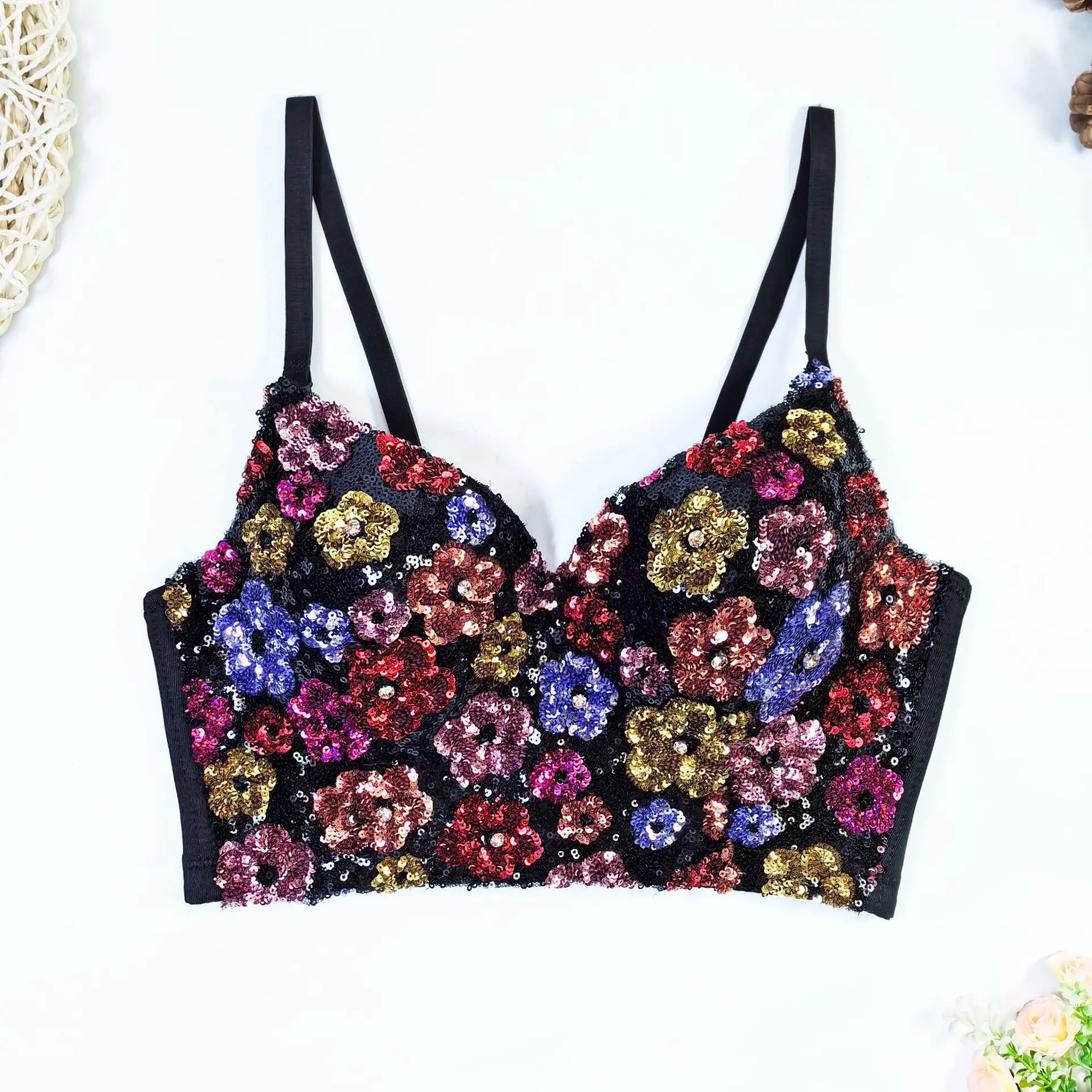 Y2k Top Shirtssweet Party Night Club Corset Tank Tops Bra Bling Diamond Rhinestone