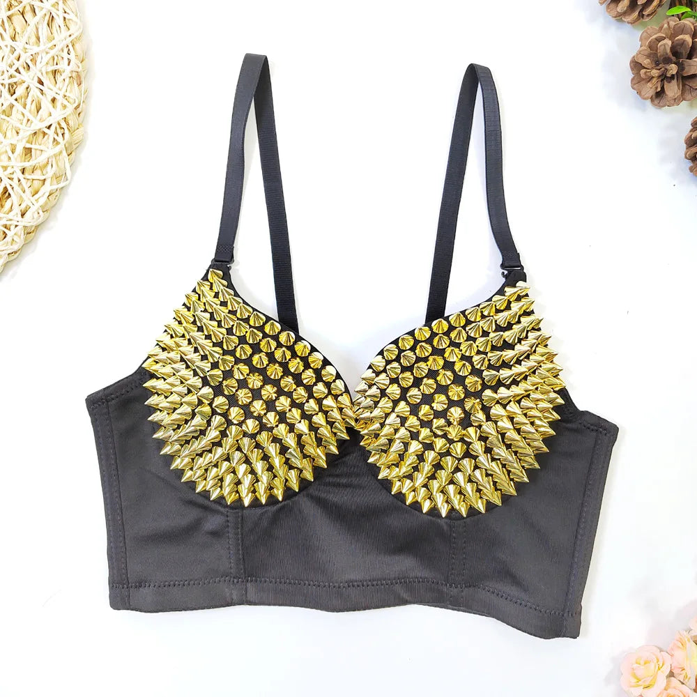 Y2k Top Shirtssweet Party Night Club Corset Tank Tops Bra Bling Diamond Rhinestone