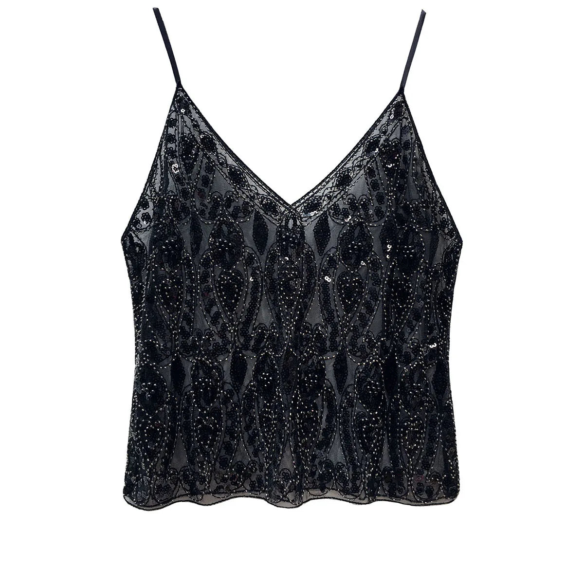 Y2k Tops Tank Top Sequinstie Club Stage Show Streetwearsweet Camis Tees