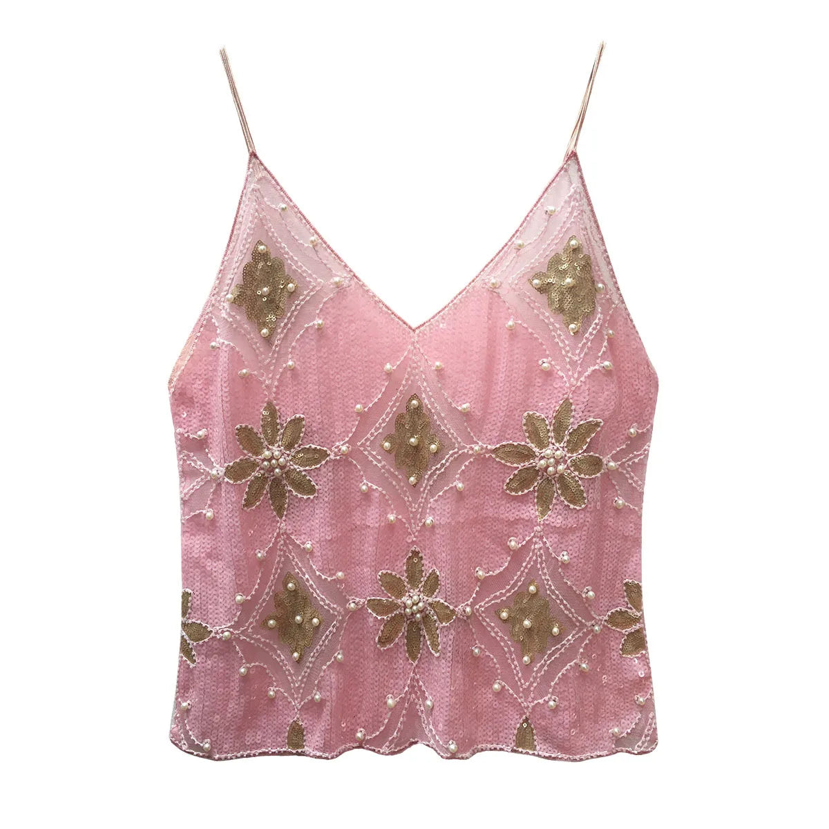 Y2k Tops Tank Top Sequinstie Club Stage Show Streetwearsweet Camis Tees