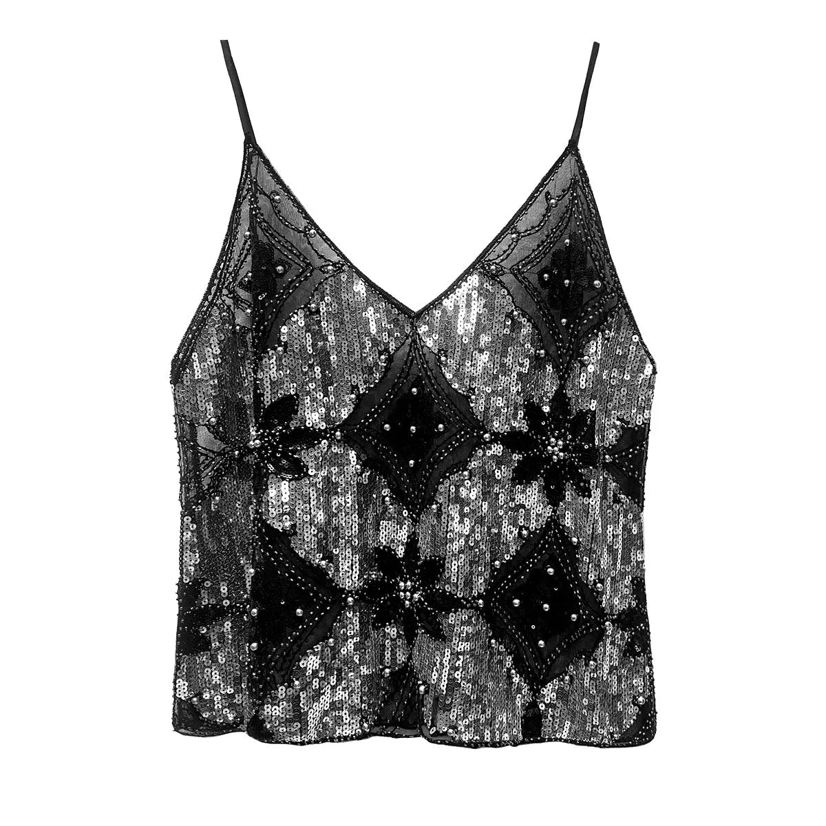 Y2k Tops Tank Top Sequinstie Club Stage Show Streetwearsweet Camis Tees
