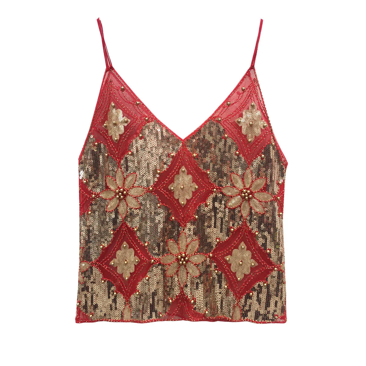 Y2k Tops Tank Top Sequinstie Club Stage Show Streetwearsweet Camis Tees
