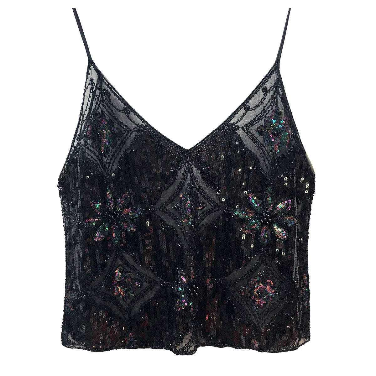 Y2k Tops Tank Top Sequinstie Club Stage Show Streetwearsweet Camis Tees