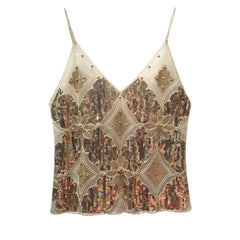 Y2k Tops Tank Top Sequinstie Club Stage Show Streetwearsweet Camis Tees