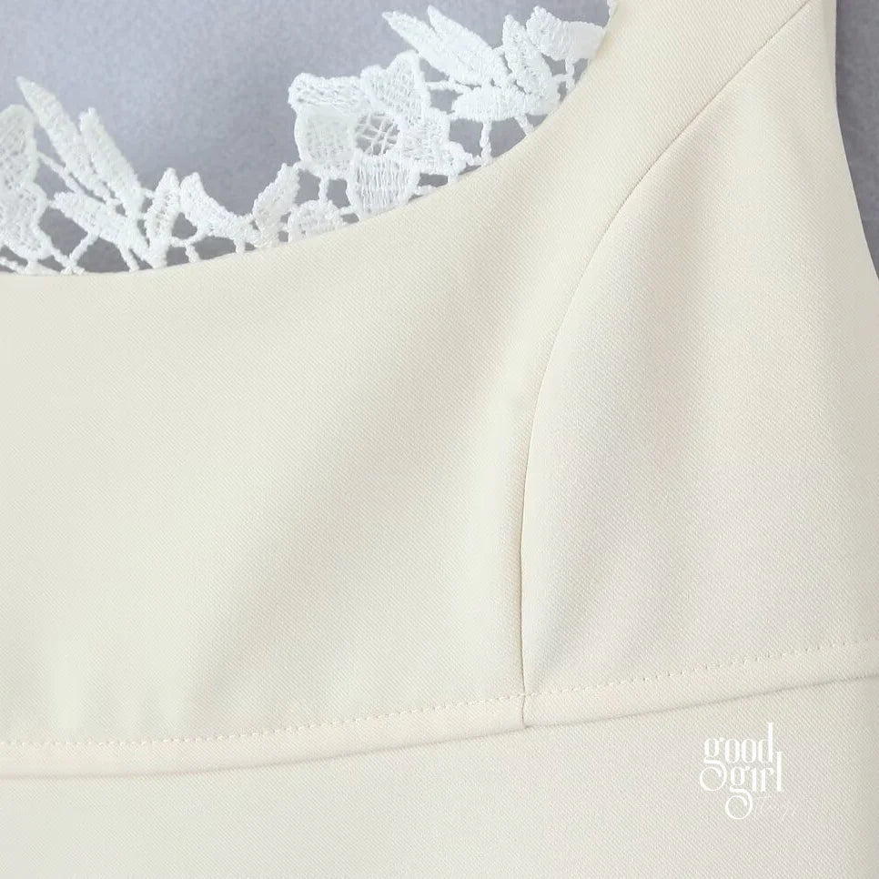 Adelyne Square-Neck Bow Back Mini Dress