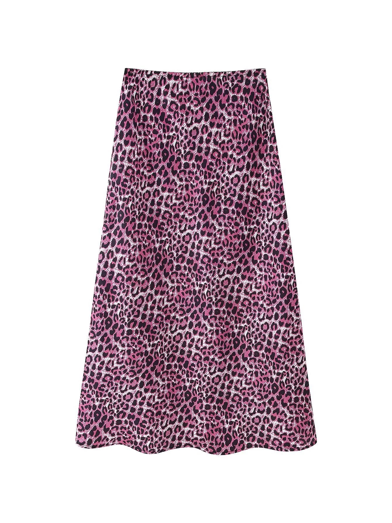 Adya Tie-Dye Leopard Midi Skirt