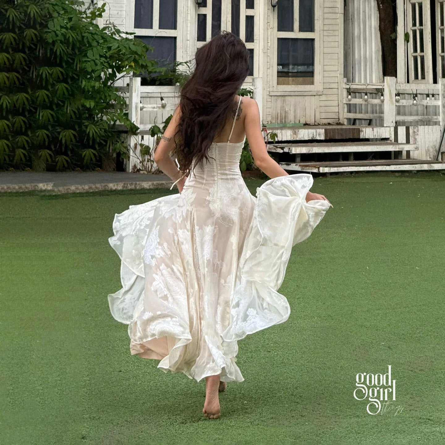 Aine Lace Slip Midi Dress