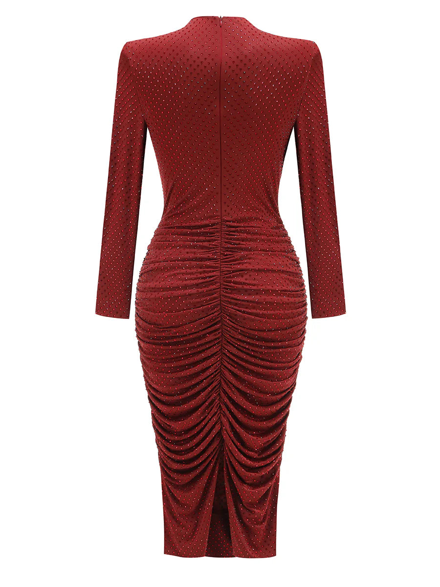 Aiza Embellished Pleated Maxi Dress
