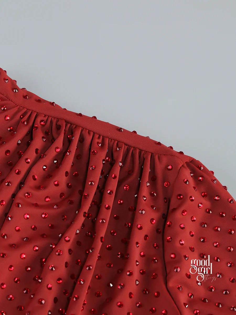 Aiza Embellished Pleated Maxi Dress