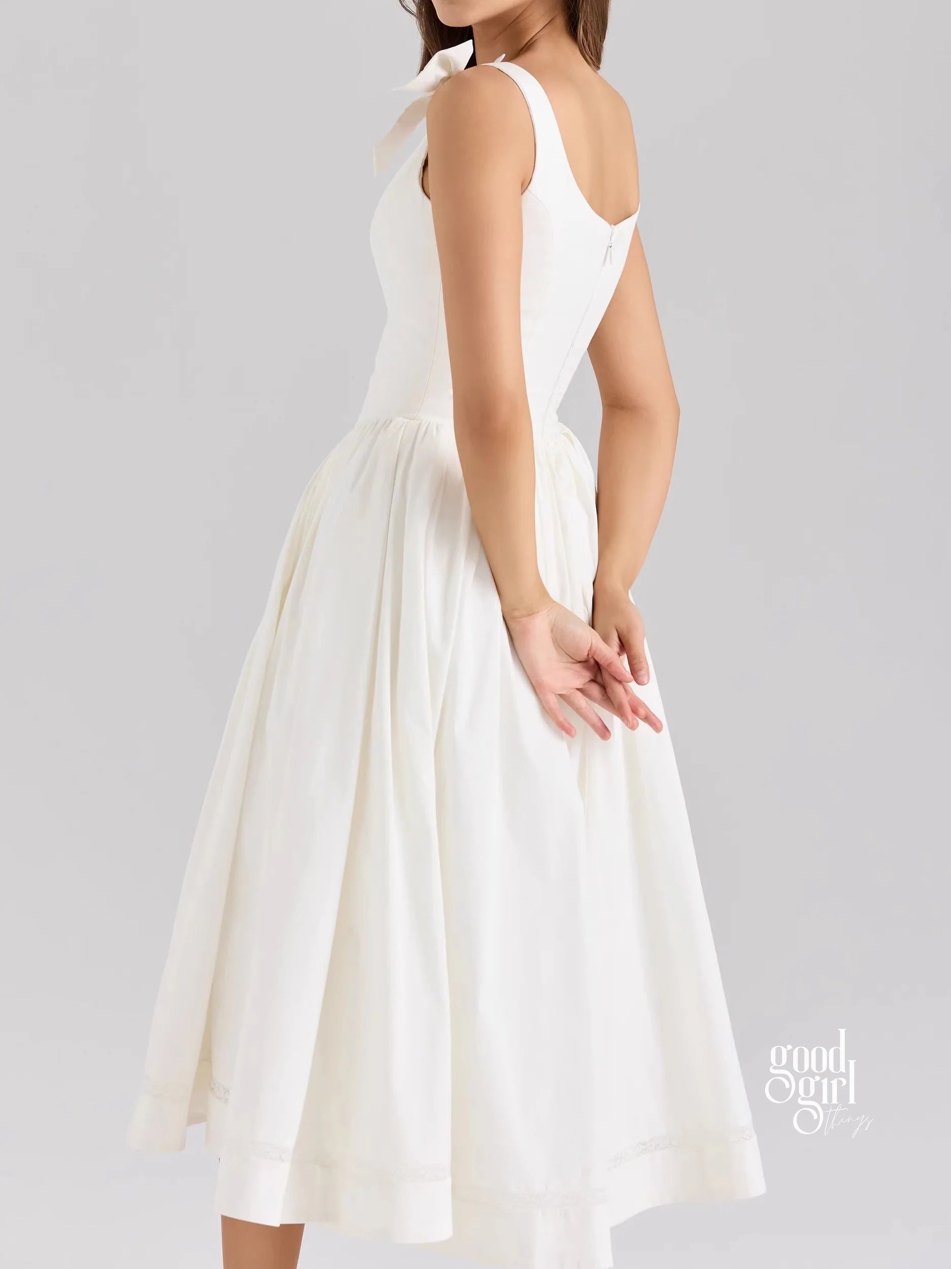 Alba Bow Detail Midi Dress