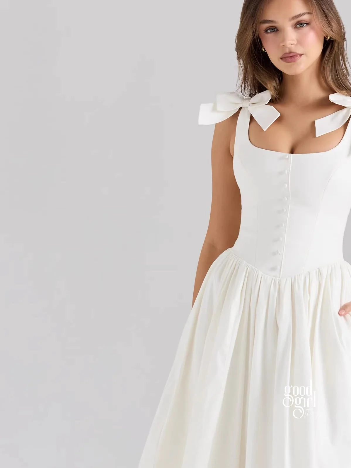 Alba Bow Detail Midi Dress