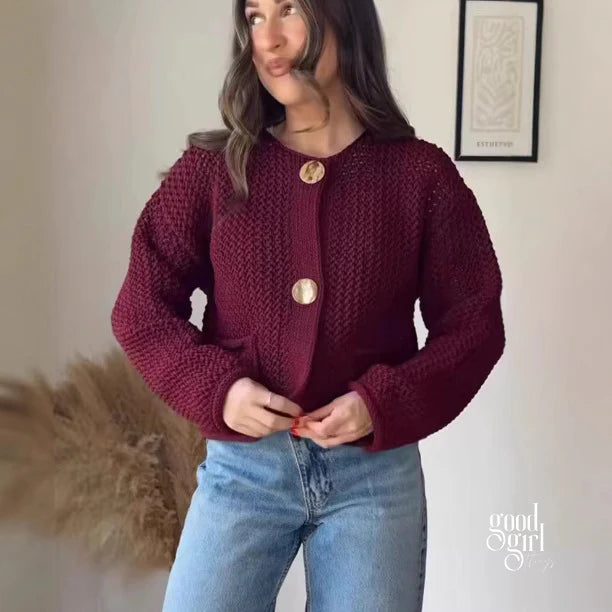 Alexys Button-Front Knit Cardigan