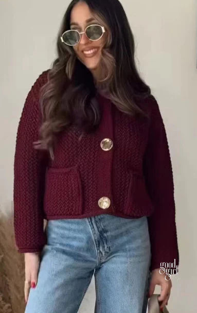 Alexys Button-Front Knit Cardigan