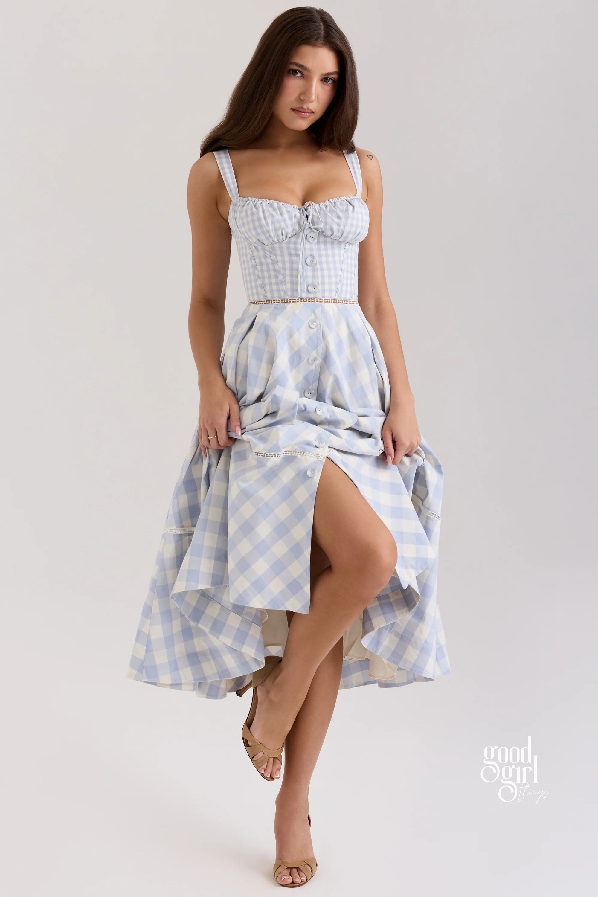 Aleyza Plaid Maxi Dress