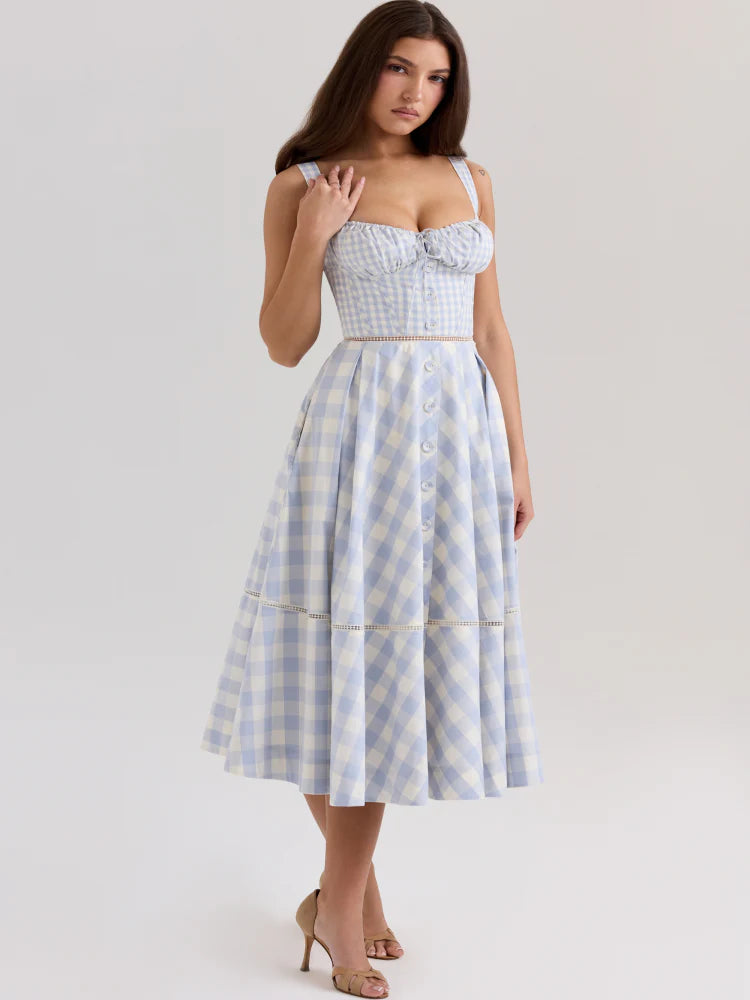 Aleyza Plaid Maxi Dress