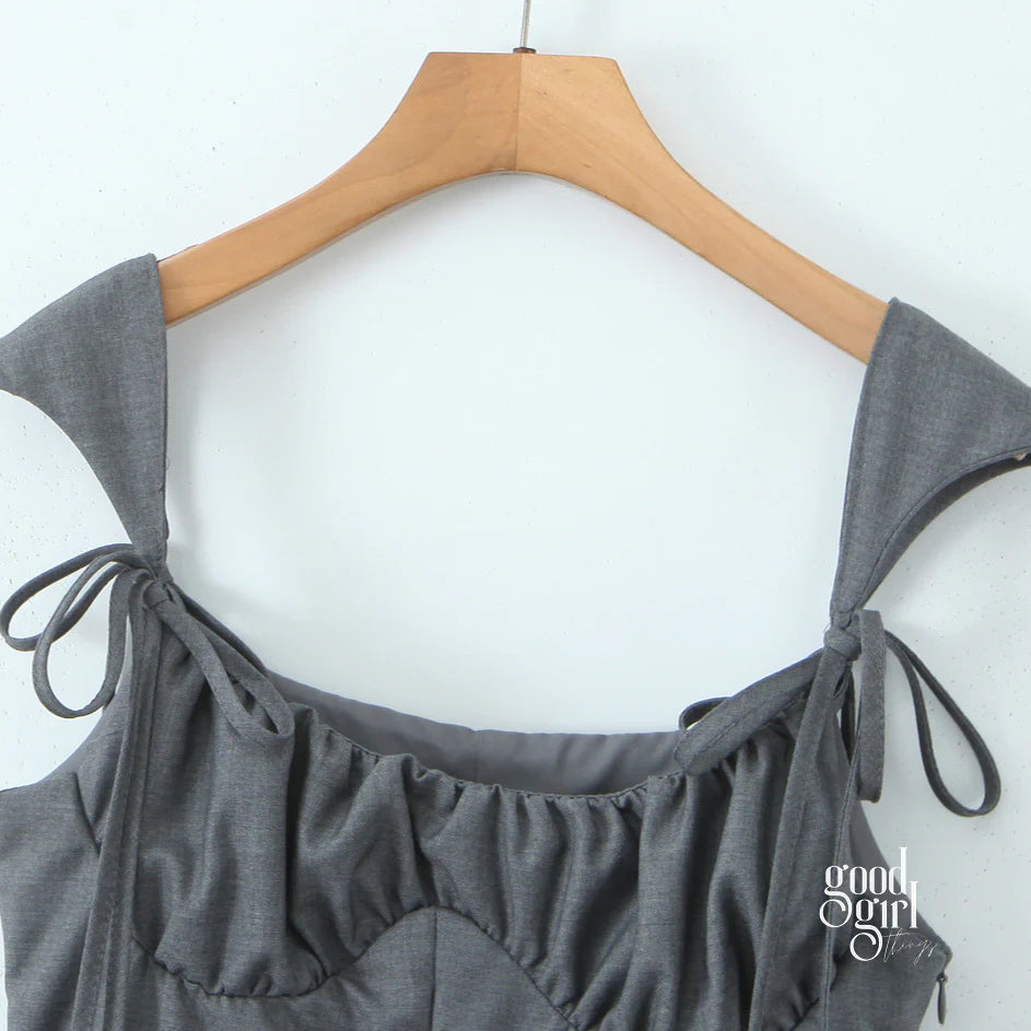 Aloni Pleated Mini Suit Dress