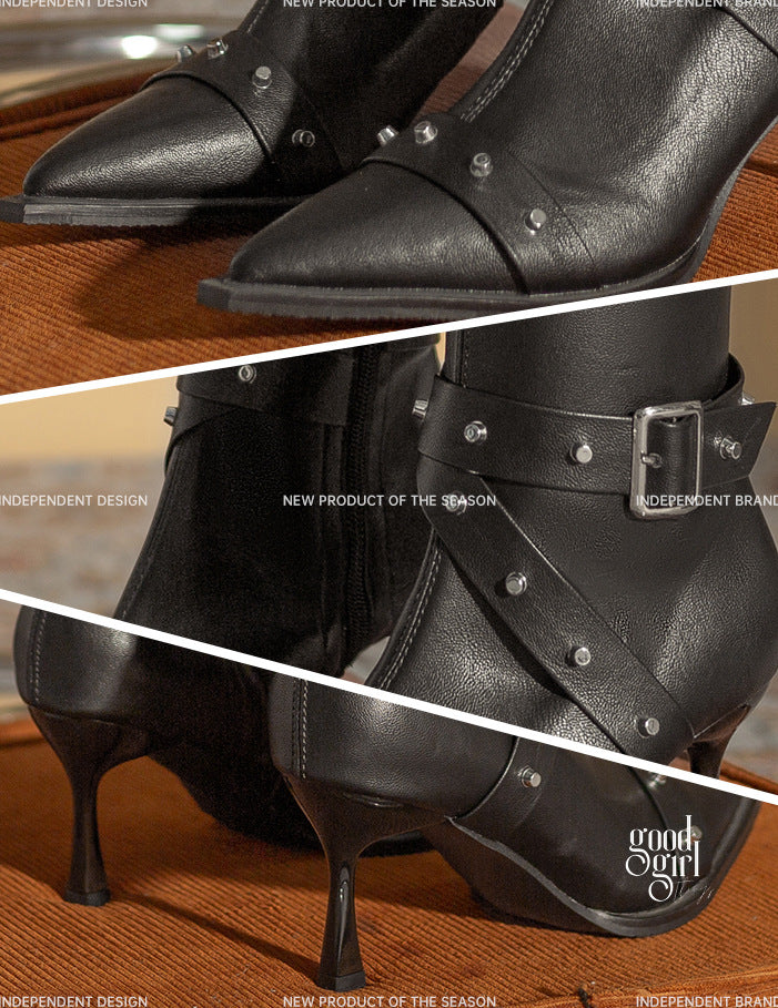 Valeria Buckle Strap Knee-High Boots