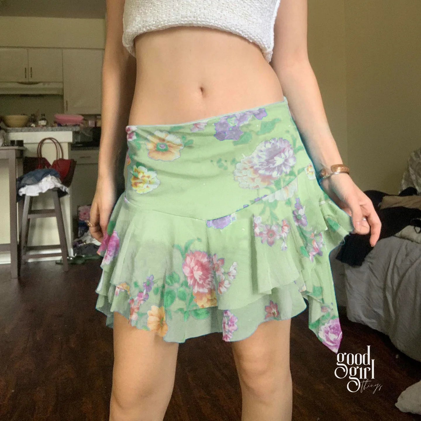 Amaryah Monet Floral Mini Skirt