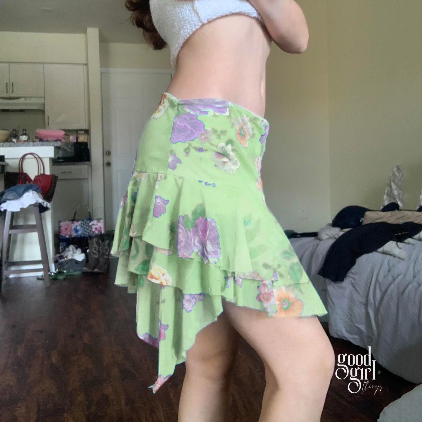 Amaryah Monet Floral Mini Skirt