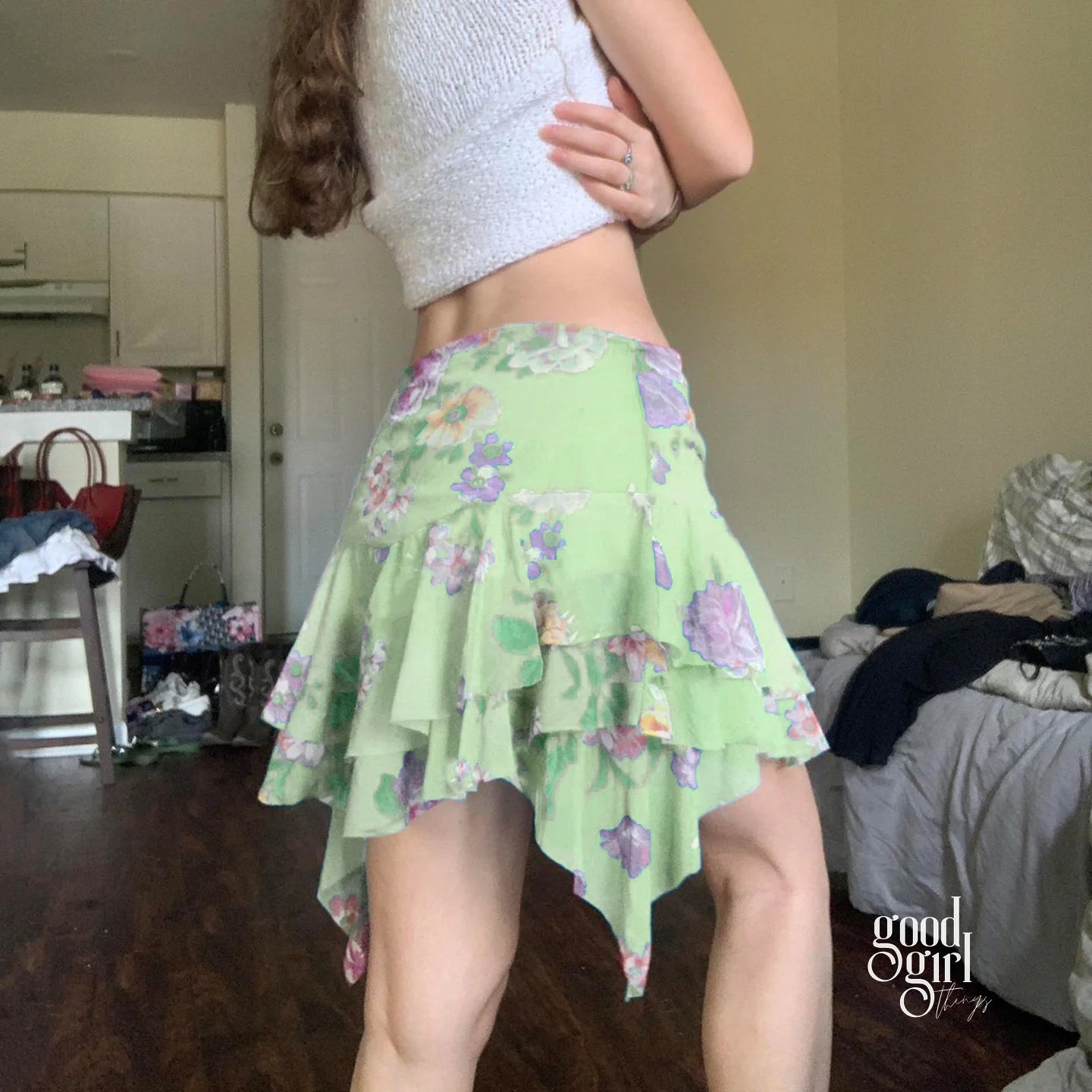 Amaryah Monet Floral Mini Skirt
