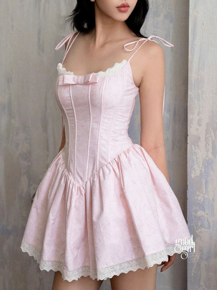 Arsema Puffy Lace Mini Dress