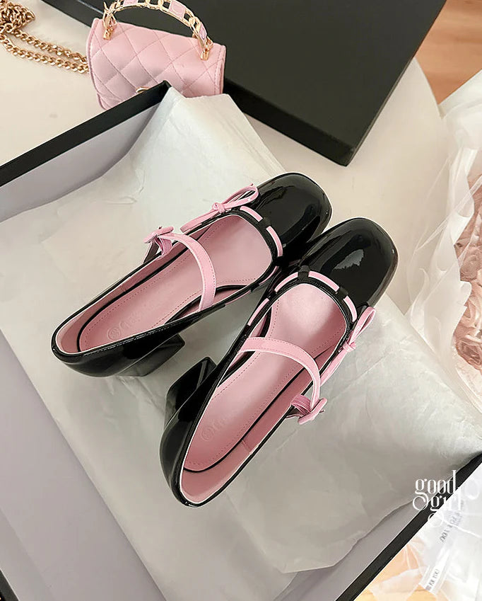 Audrie Bow Block Heel Mary Janes