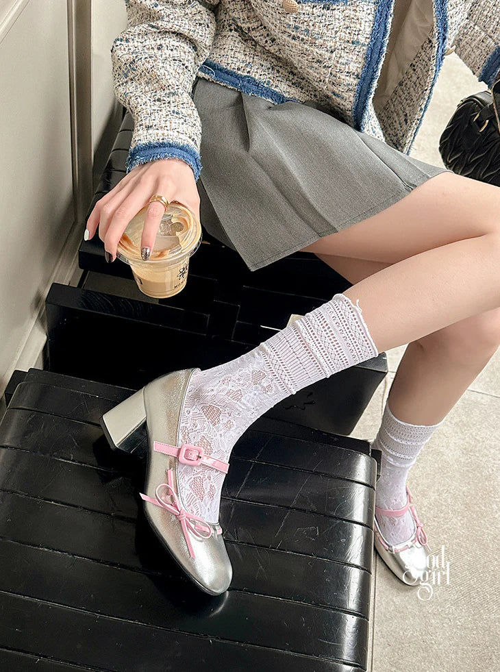 Audrie Bow Block Heel Mary Janes